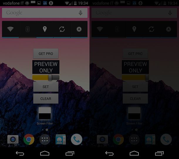 Luminosità schermo android