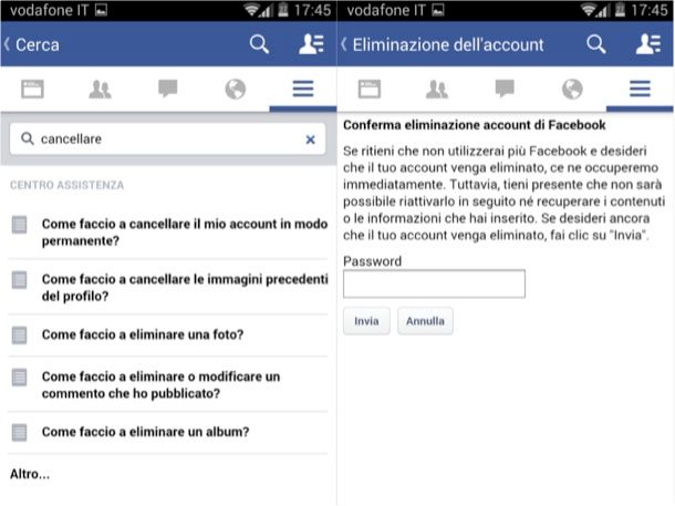 Cancellarsi da Facebook