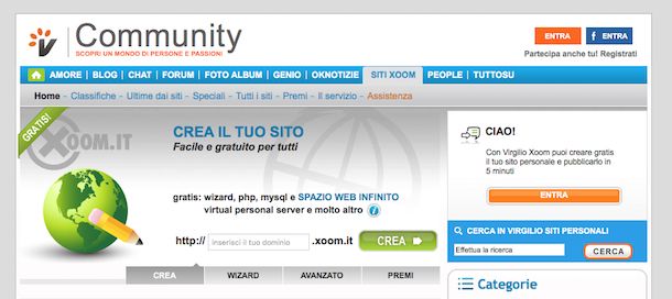 un sito web