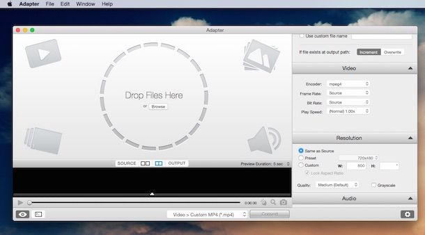 Screenshot che mostra come convertire MKV in MP4 su Mac