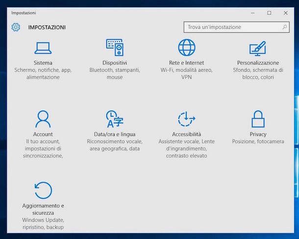 Screenshot di Windows 10