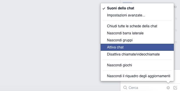 Screenshot di Facebook