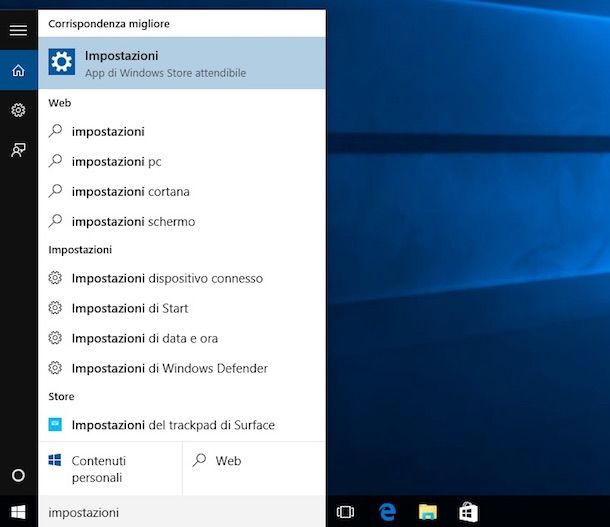Screenshot di Windows 10