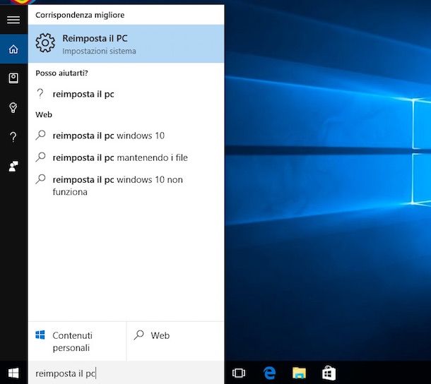 Screenshot di Windows 10