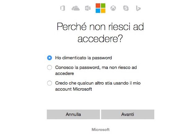 Screenshot o di Outlook