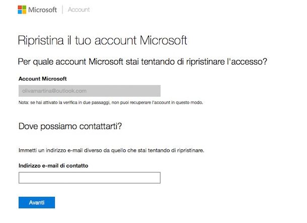 Screenshot o di Outlook