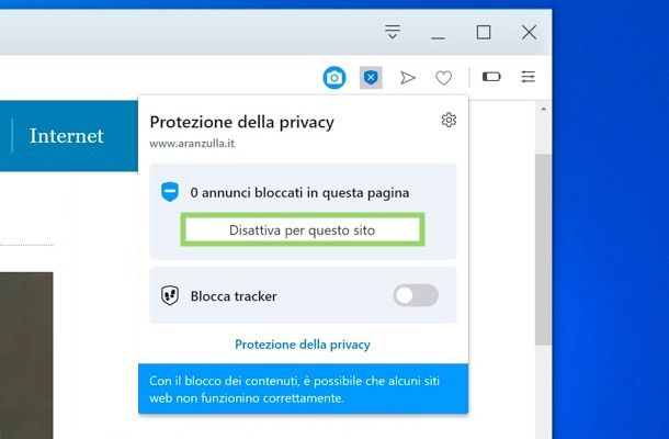 Blocco pubblicità di Opera