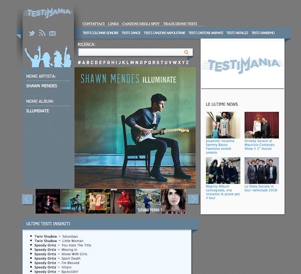 Come scaricare testi canzoni 