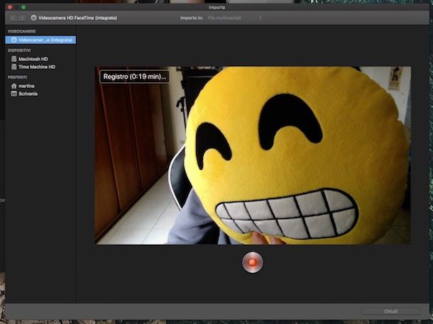 Registrare video con la iSight