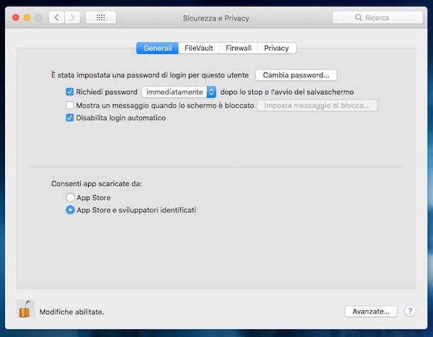Come impostare password su Mac