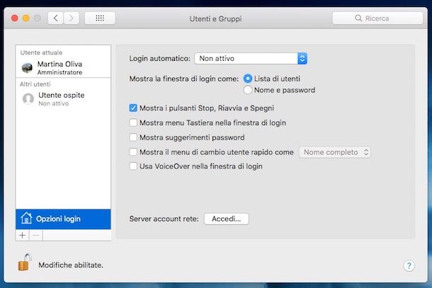 Come impostare password su Mac