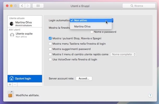 Come eliminare la password di accesso al Mac