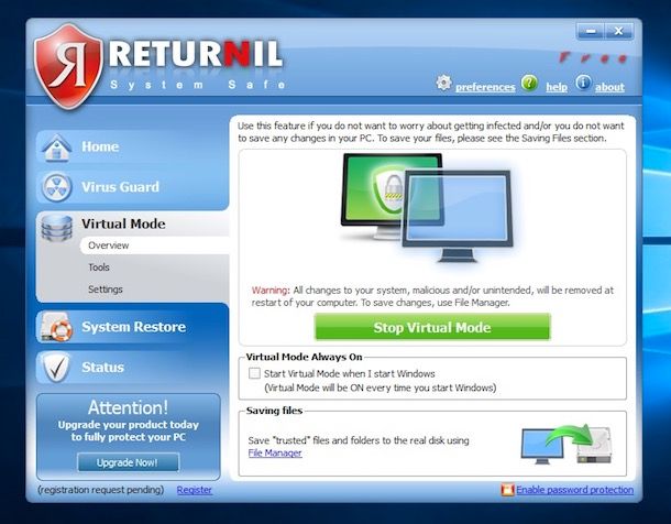 Come congelare il nostro computer e riportarlo allo stato originale