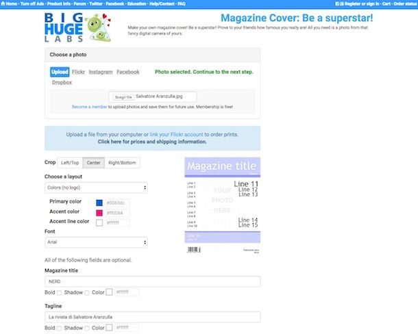 Come creare copertina di una rivista