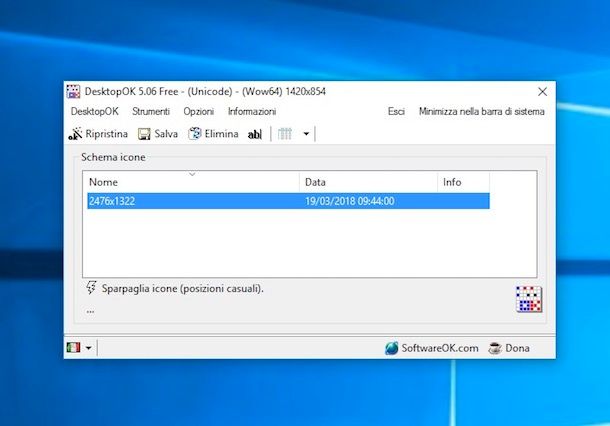 Come bloccare posizione icone su Desktop