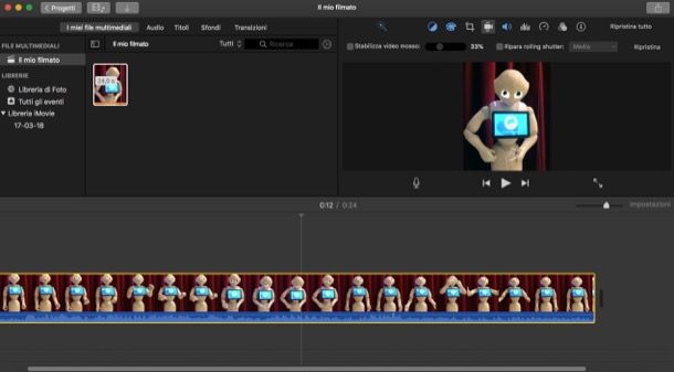 Screenshot di iMovie