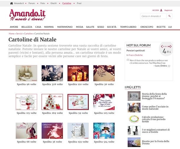 Come inviare cartoline Natale