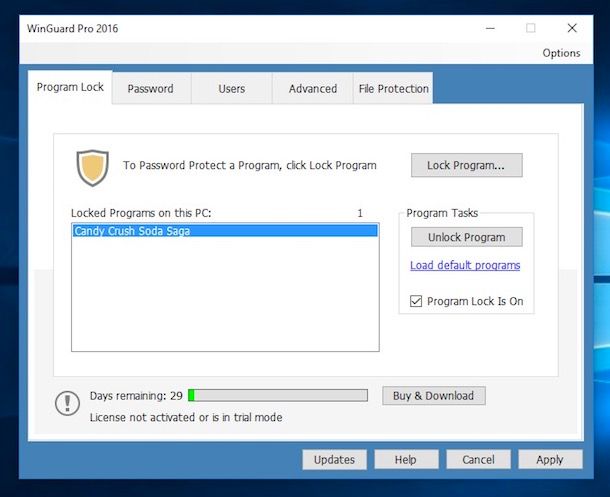 Proteggere programmi e giochi con password