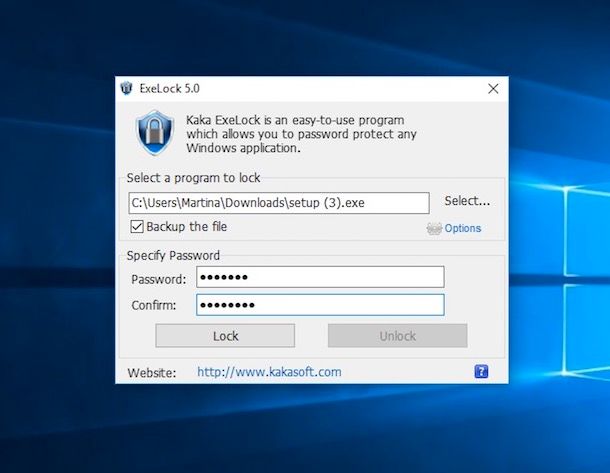 Proteggere programmi e giochi con password