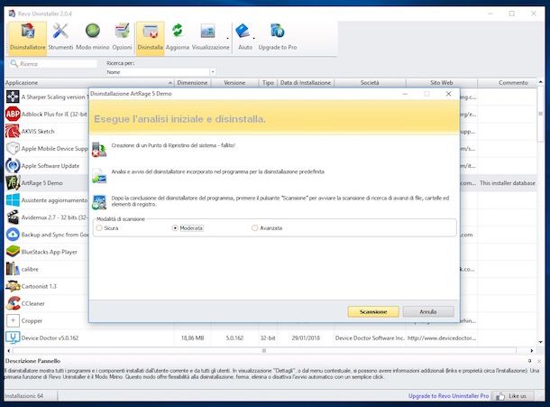 Come disinstallare un programma dal PC