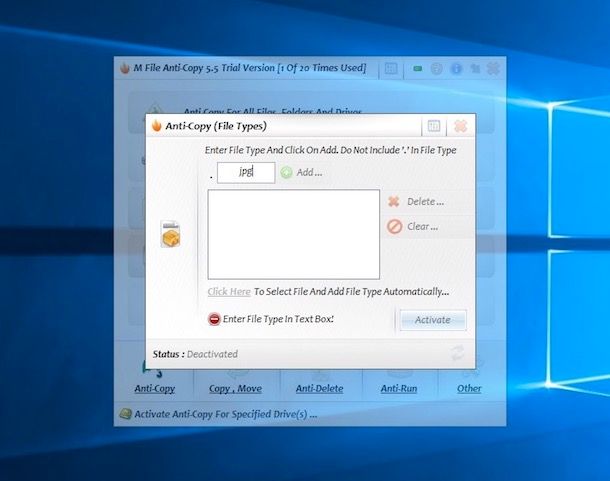 Impedire la copia e l'eliminazione dei file del PC