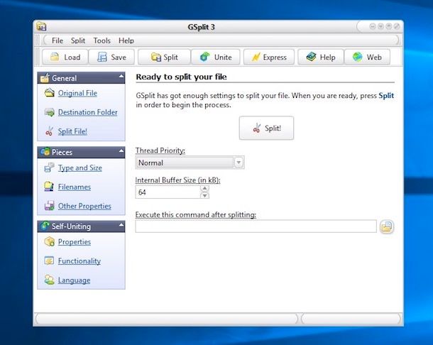 Come dividere un file 