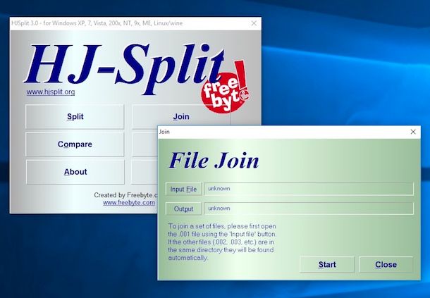 Come dividere un file 