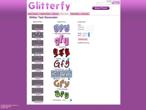 Come fare immagini glitter