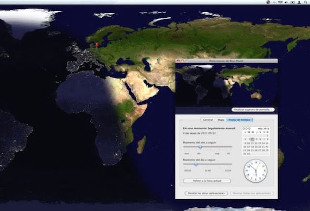 Immagini in tempo reale dal satellite come sfondo