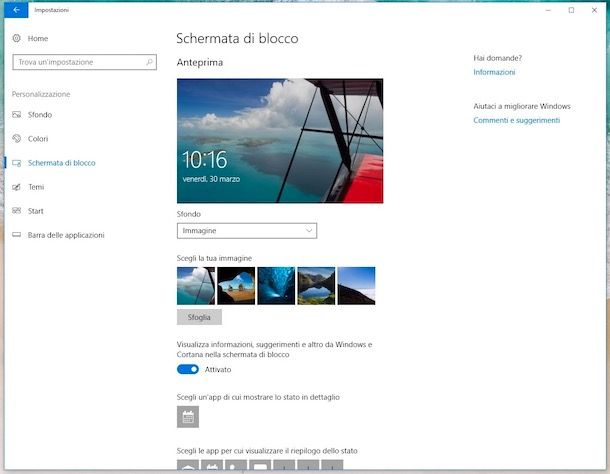 Cambiare schermata di accesso Windows