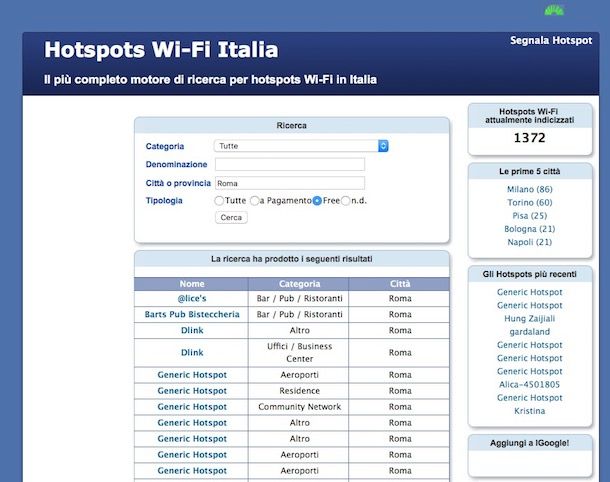 Come trovare hotspot