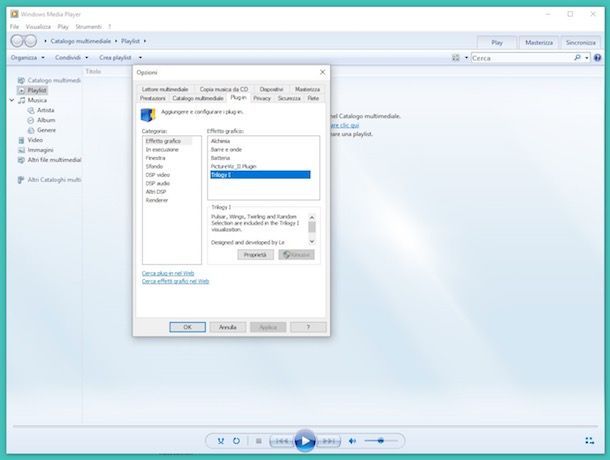 Effetti grafici per Windows Media Player: scaricali gratis