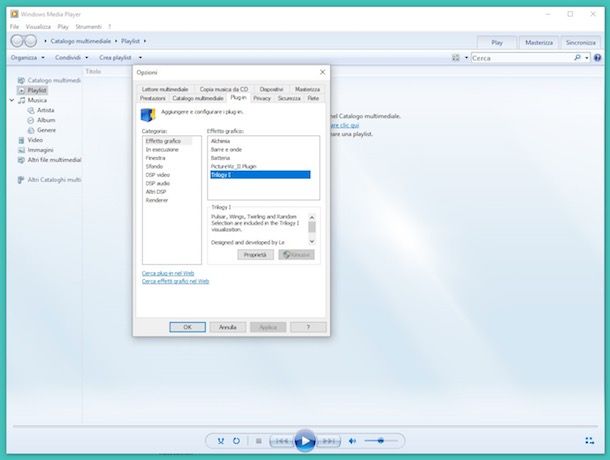 effetti grafici windows media player gratis