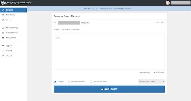 Come cifrare email 