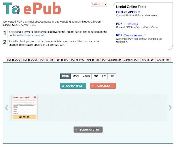 Come creare ePub da PDF