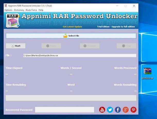 Come rimuovere la password da file RAR