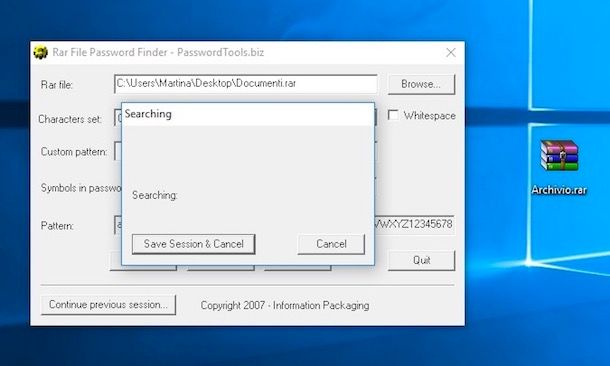 Come rimuovere la password da file RAR