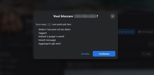 Come bloccare Facebook a una persona