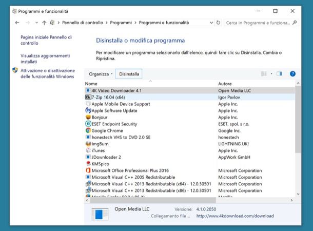 Come disinstallare un programma definitivamente