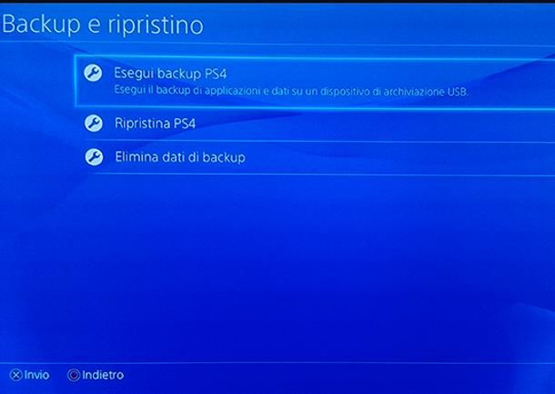 Come effettuare backup PS4