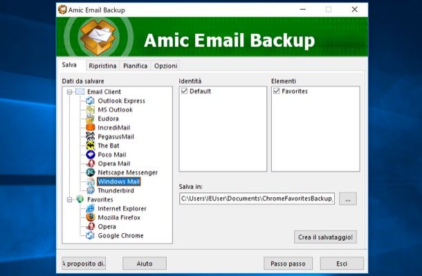 Backup email Windows