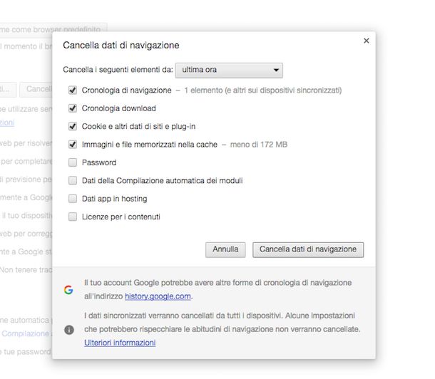 Come svuotare la cache