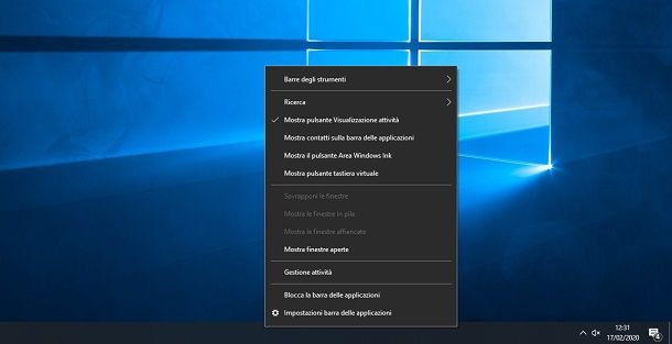 Barra delle applicazioni di Windows