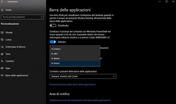 Barra delle applicazioni di Windows