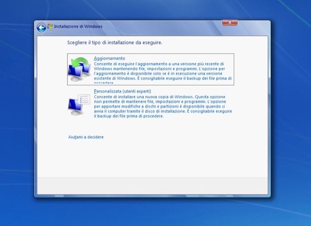 Come installare Windows 7 su Vista