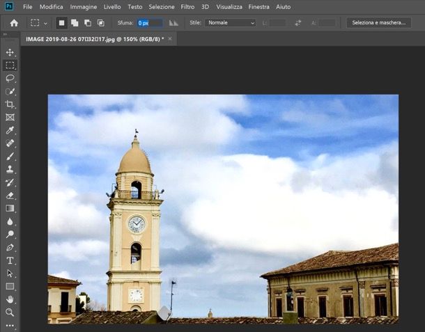 Foto raddrizzata con Photoshop