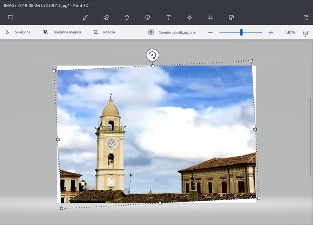 Raddrizzare foto con Paint 3D