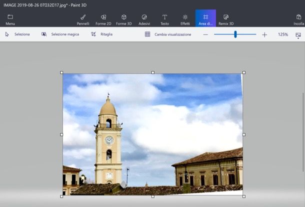 Tagliare foto con Paint 3D