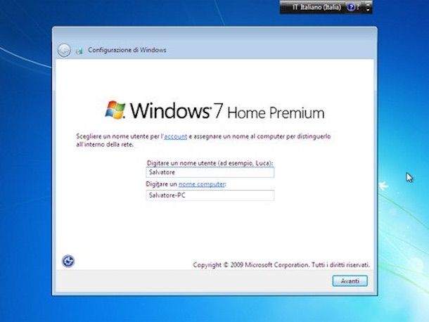 Come installare Windows 7 su Vista