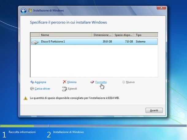 Come installare Windows 7 su Vista